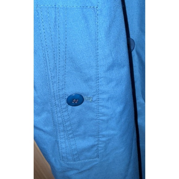 Vintage LONDON FOG Trench Coat Turquoise Blue Women's 16 Reg Belted USA - Picture 8 of 16